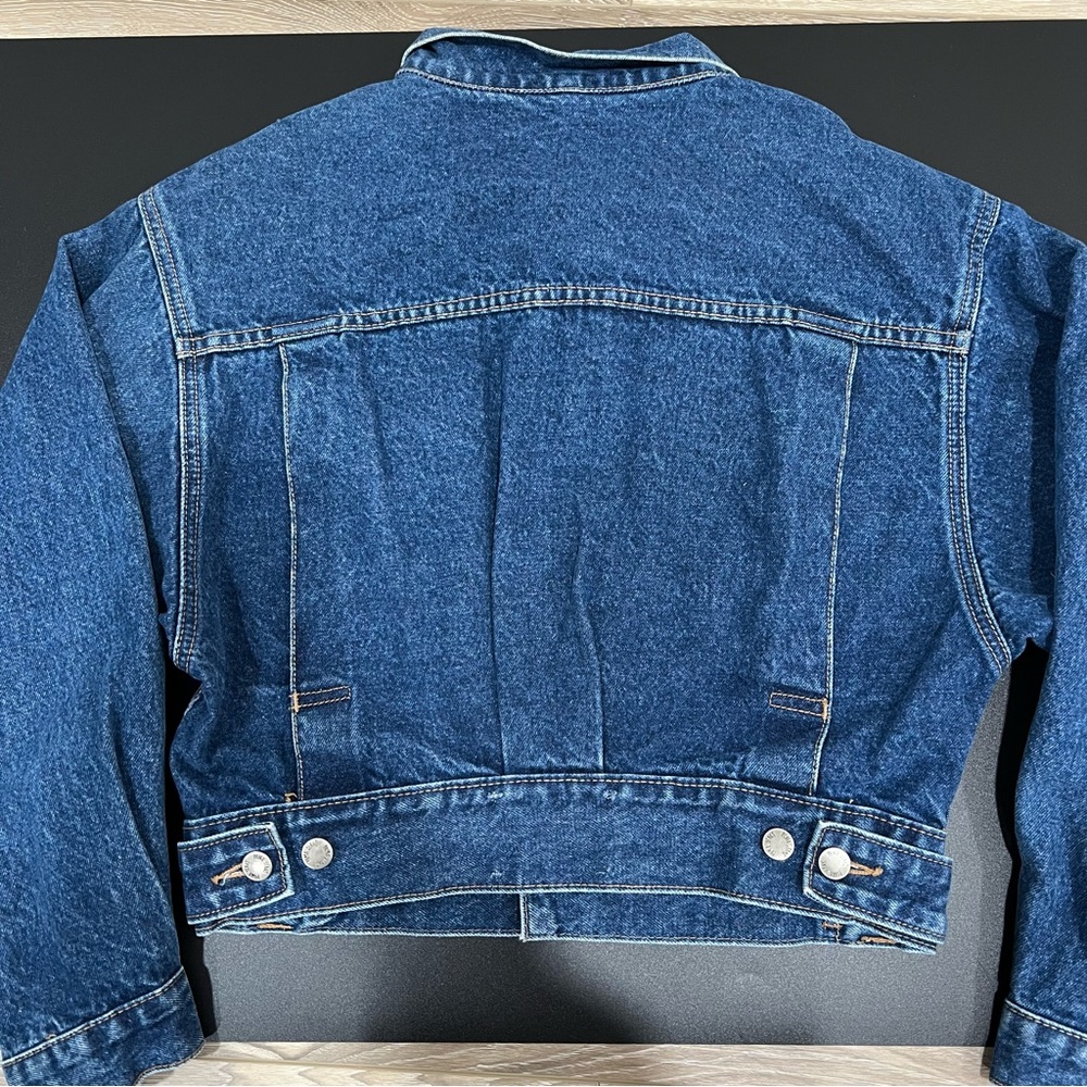 VTG PUMA Jeans Denim Jacket 1980s Germany Short Cut Bomber Size 3 - Picture 6 of 11